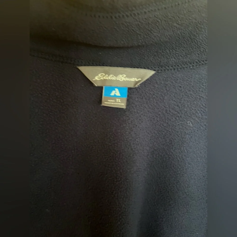 Eddie Bauer Pullover Men’s Fleece 1/2 Zip Navy Blue Size L Tall - Picture 12 of 12